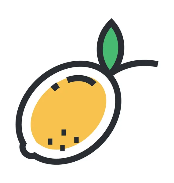 Ikona Plochého Vektoru Citronu — Stockový vektor