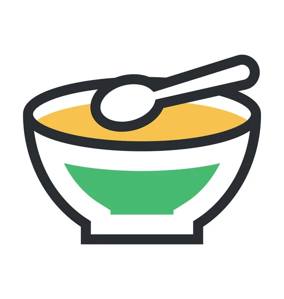 Sopa Plana Vector Icono — Vector de stock