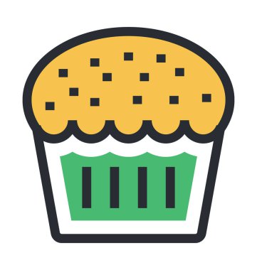 Muffin düz vektör simgesi