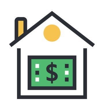 bank düz vektör simgesi