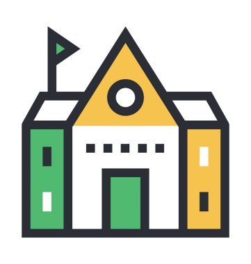  Enstitüsü Binası vektör simgesi