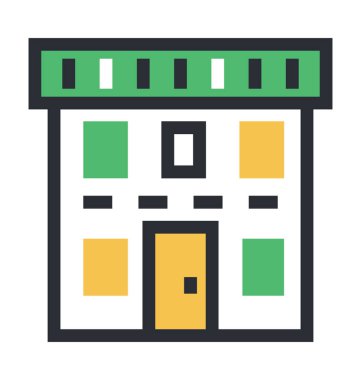 ev düz vektör simgesi