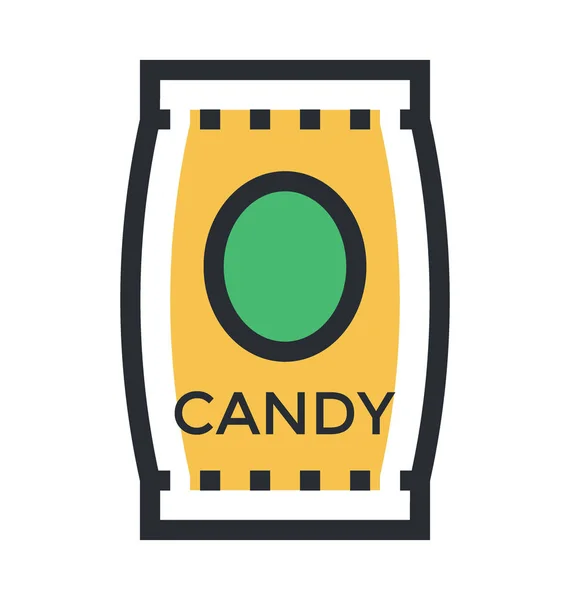 Candy Płaskie Vector Icon — Wektor stockowy