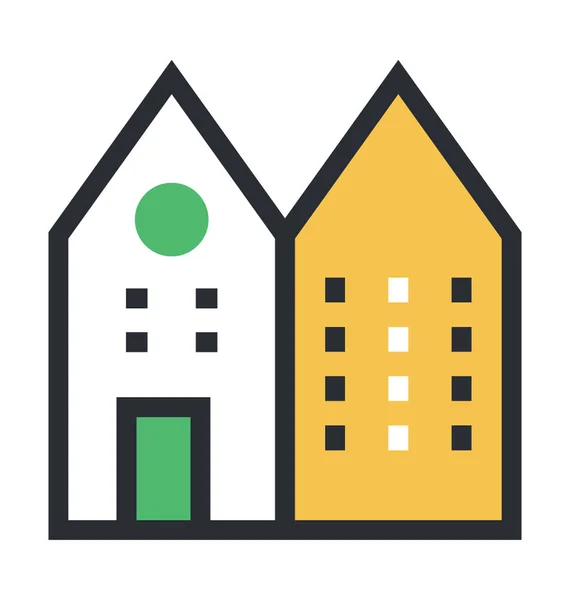 Apartamentos Flat Vector Icon — Vetor de Stock