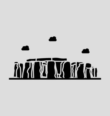Stonehenge çizgi vektör çizim