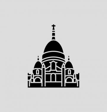 Basilique du Sacré Coeur vektör çizim