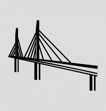 Millau Köprüsü, Fransa vektör çizim