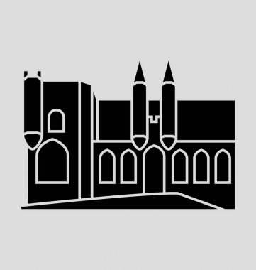 Papalık Sarayı Avignon vektör çizim