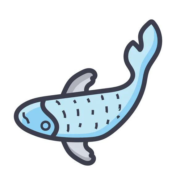 Fisch Flat Vector Icon — Stockvektor