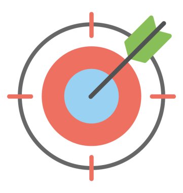 Hedef veya birleştirme iş, düz vektör simgesinin 