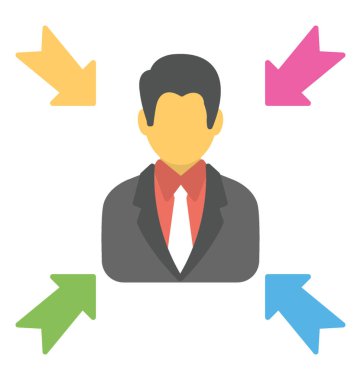 Düz vektör simgesi tasarım bir Ceo veya ana ofisi kişi