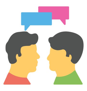 Düz vektör simgesi tasarım tartışma