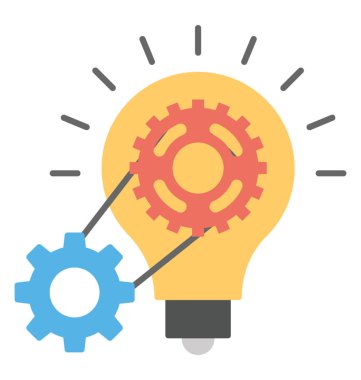 Yaratıcı ve renkli düz simgesi tasarım yaratıcı döngüsü