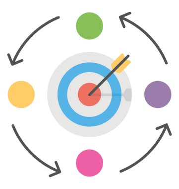 Hedefte, düz simgesi tasarım bir fırsat bir ok