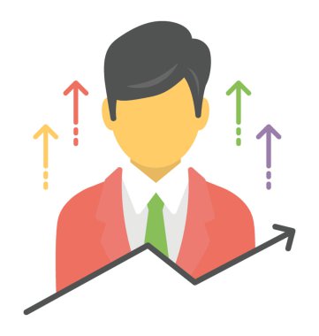 Düz vektör simgesi tasarım çalışan geliştirme