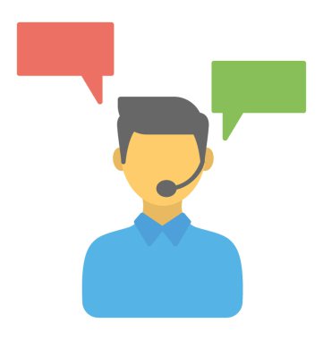 Düz vektör simgesi tasarım çağrı destek