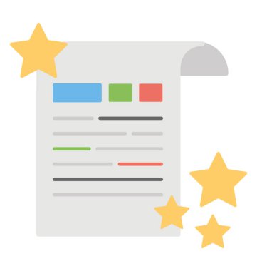 Bir belgeyle wishlist düz simgesi bayraklarında yıldız