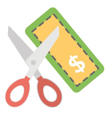 Doları para makas, fiyat kupür düz simgesi arasında