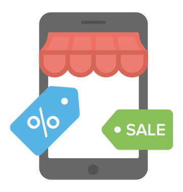 Yaratıcı düz simgesi tasarım mobil ticaret