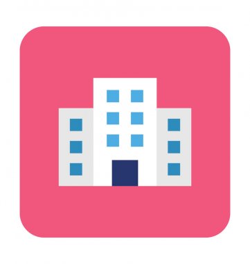 Hastane düz vektör simgesi