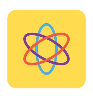 Atom düz vektör simgesi