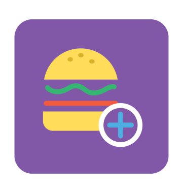 Burger düz vektör simgesi