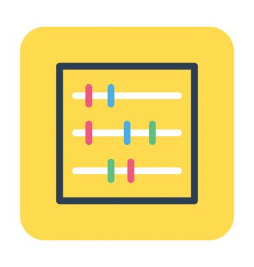 abacus düz vektör simgesi 