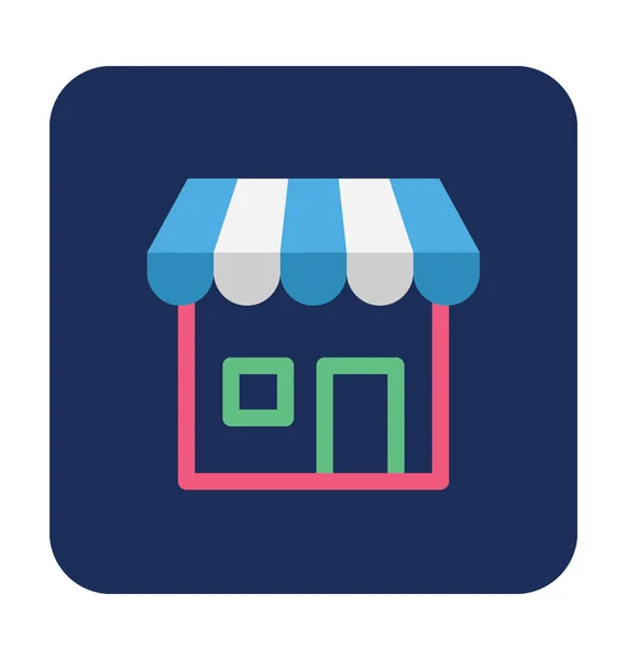 Tienda Icono Vector Plano — Vector de stock