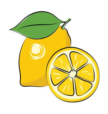 Limon el çizilmiş vektör simgesi