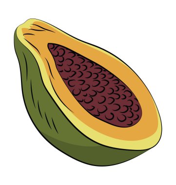 Avokado elle çizilmiş vektör simgesi