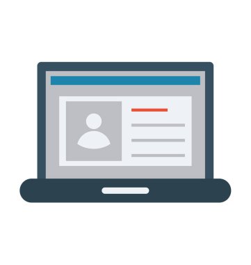 Profil düz vektör çizim