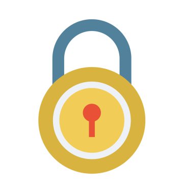 Kilit düz vektör çizim