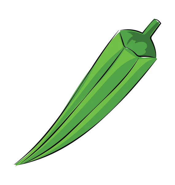 Ladyfinger Gekleurde Schetsmatig Vector Icon — Stockvector