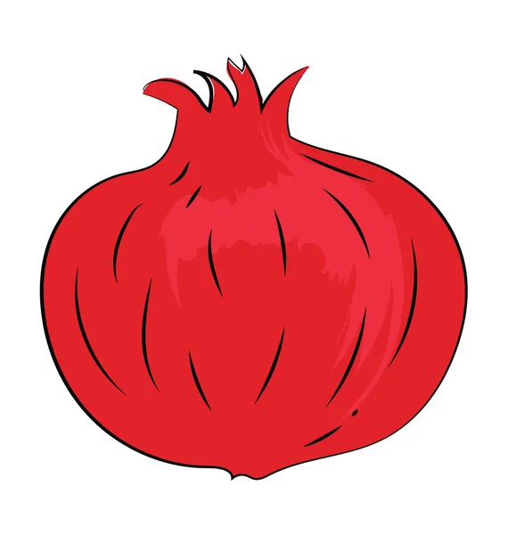 Pomegranate Hand Drawn Sketchy Vector Icon — Stock Vector