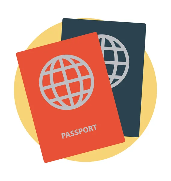 Pasaporte Icono Vector Plano — Vector de stock