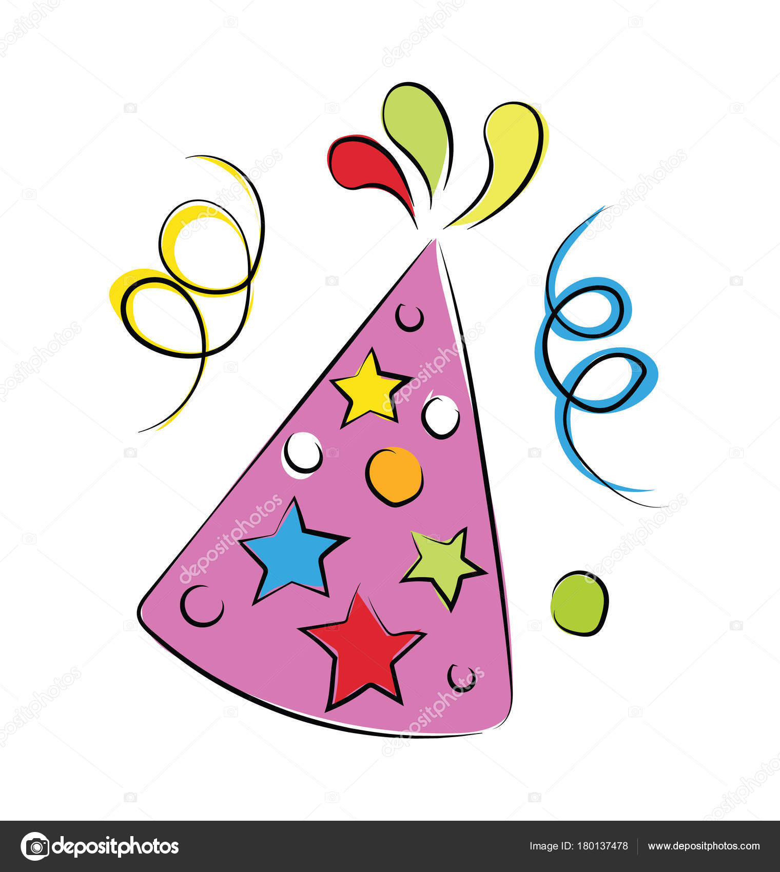 Sombrero Fiesta Coloreado Vector Icono Vector de stock #180137478 de  ©creativestall, image size:1520x1700