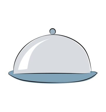 Şef plakalı el çekilmiş renkli vektör simgesi