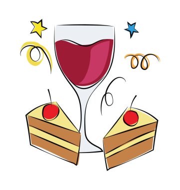 Kutlama yarım yamalak renkli vektör simgesi