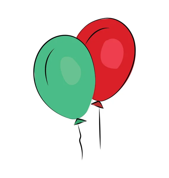 Icône Vectorielle Dessinée Main Ballons — Image vectorielle