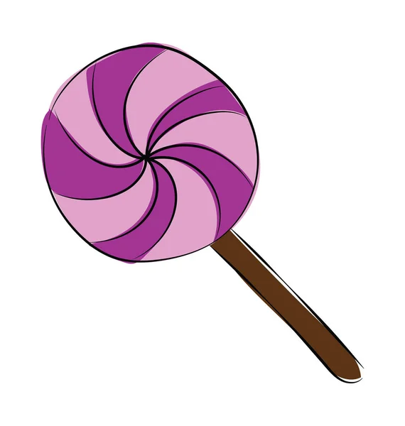 Swirl Lollipop Färgad Skissartad Vektor Symbol — Stock vektor