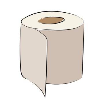 Doku Roll yarım yamalak renkli vektör simgesi