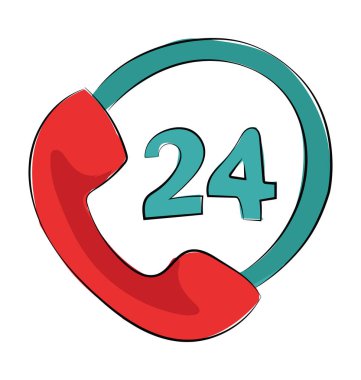 Yardım hattı renkli yarım yamalak vektör simgesi