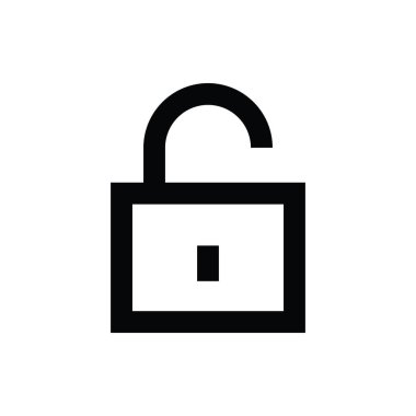 Açık asma kilit vektör simgesi