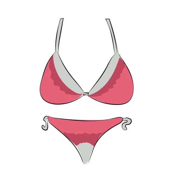 Icona Vettoriale Disegnata Mano Del Bikini — Vettoriale Stock