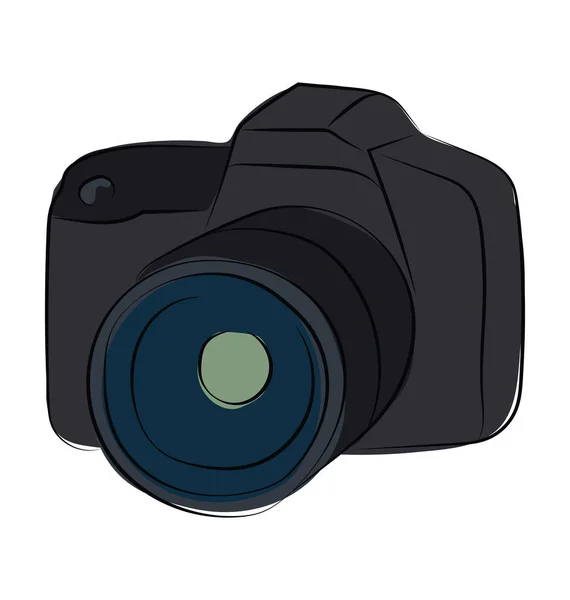 Camera Hand Drawn Colored Vector Icon — Stock Vector