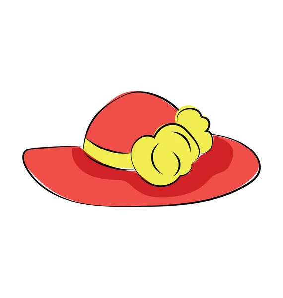 Hat Kézzel Rajzolt Színes Vector Icon — Stock Vector