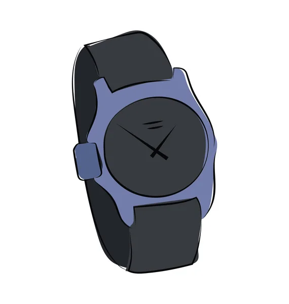 Wrist Watch Colored Sketchy Vector Icon — Stock Vector