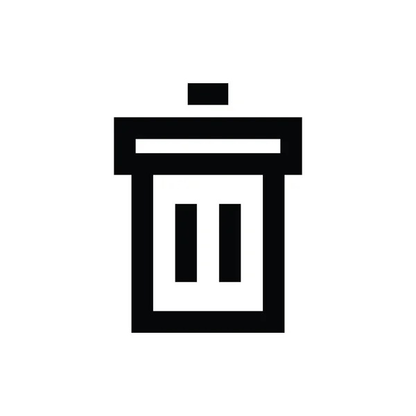 Dustbin Line Vector Icon — Stock Vector