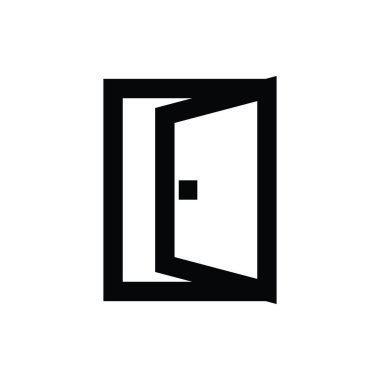 Kapı çizgi vektör simgesi