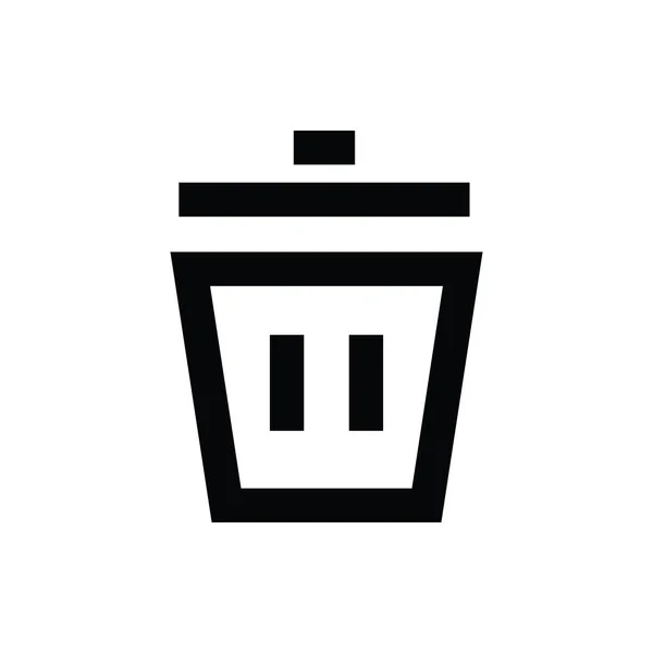 Dustbin Line Vector Icon — Stock Vector